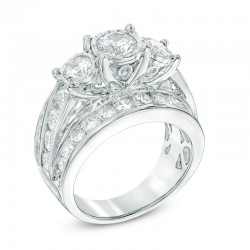 Present Diamond Ring in 14K White Gold 4 CT TW