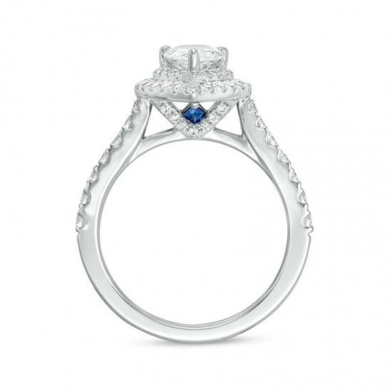 Love Collection 1-3/4 CT TW Certified Pear-Shaped Diamond Frame Engagement Ring in 14K White Gold (I/SI2) Love Collection 1-3/4 CT TW Certified Pear-Shaped Diamond Frame Engagement Ring in 14K White Gold (I/SI2)