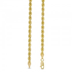 3.7mm Rope Chain Necklace in Hollow 14K Gold - 18
