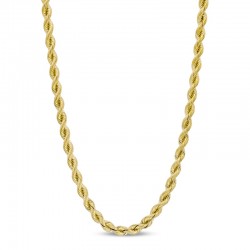 3.7mm Rope Chain Necklace in Hollow 14K Gold - 18